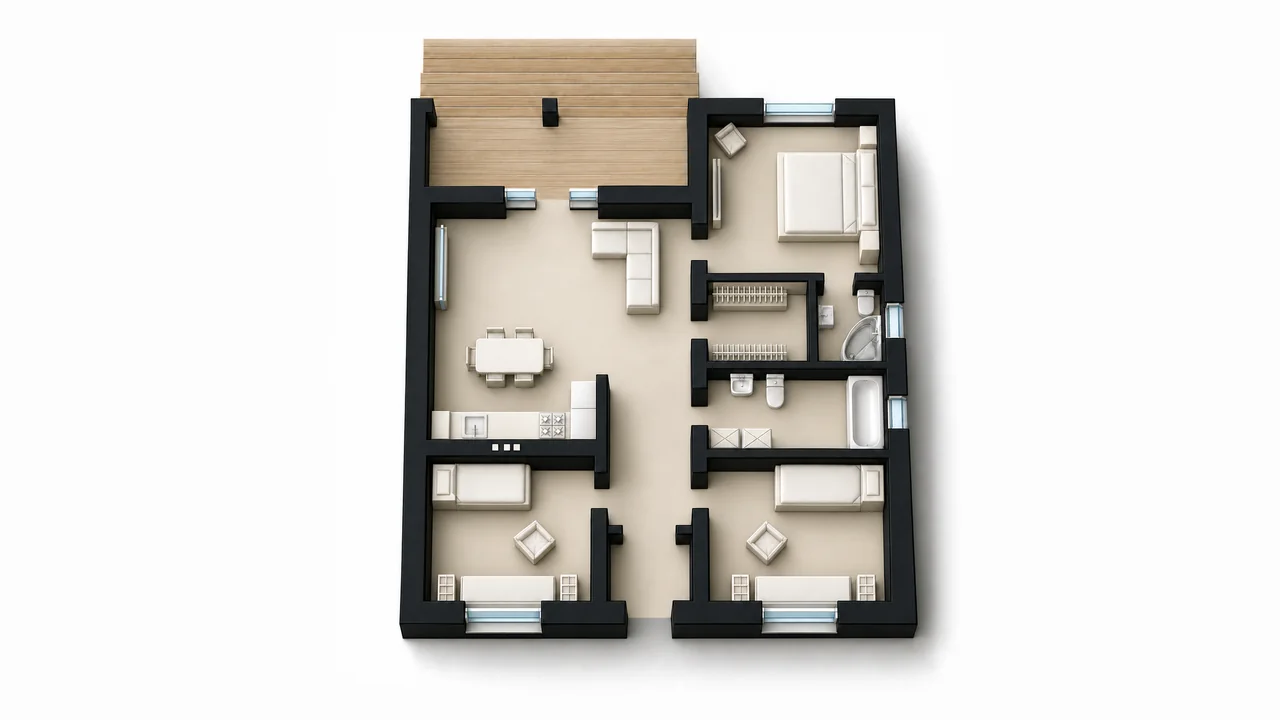 Дом «Проект 11», 108,52 м² — макет
