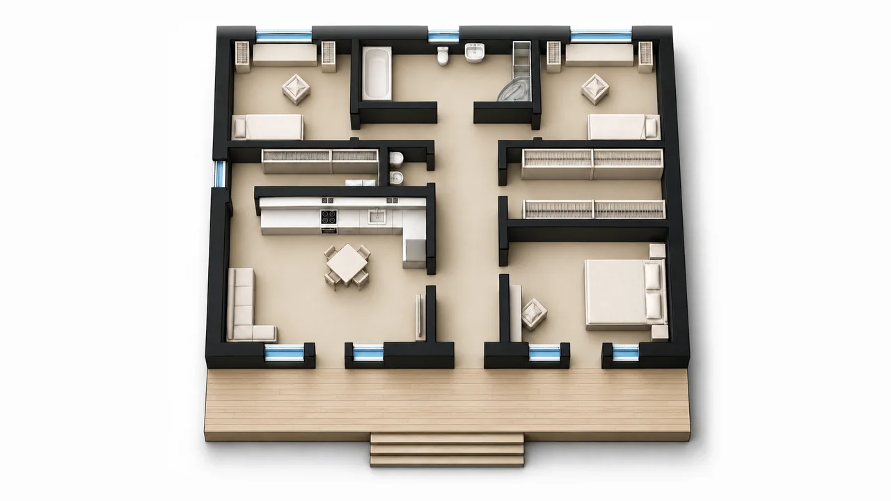 Дом «Проект 14», 130,33 м² — макет