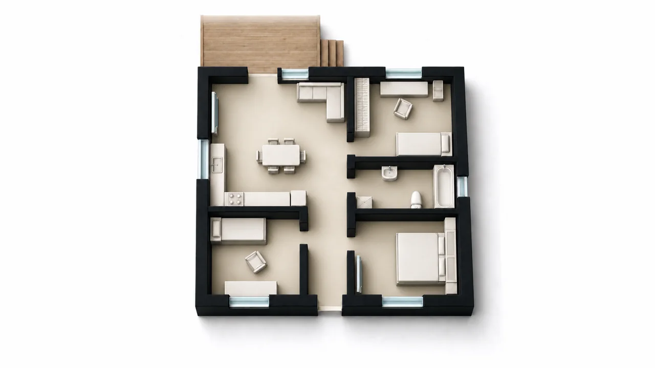 Дом «Проект 4», 87,3 м² — макет