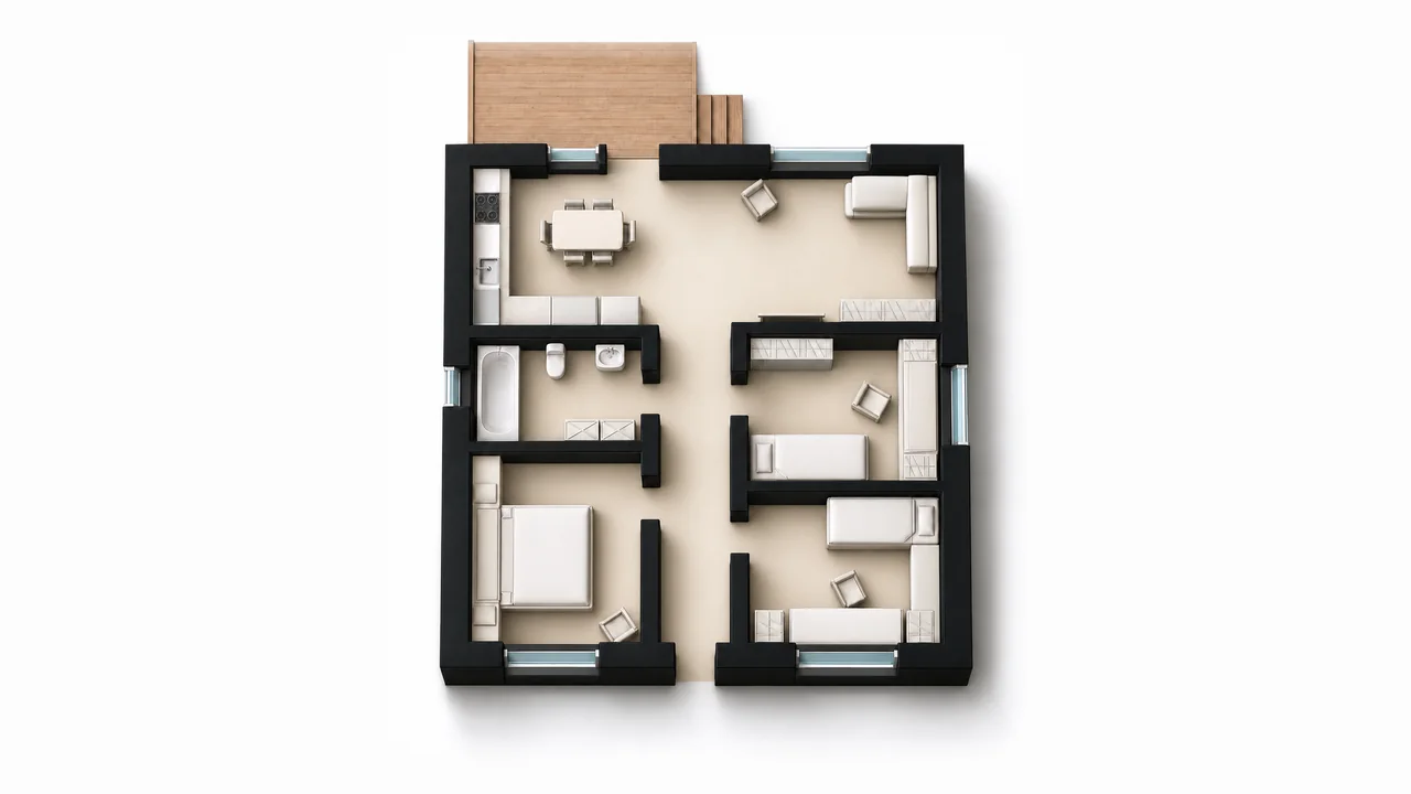 Дом «Проект 6», 90 м² — макет