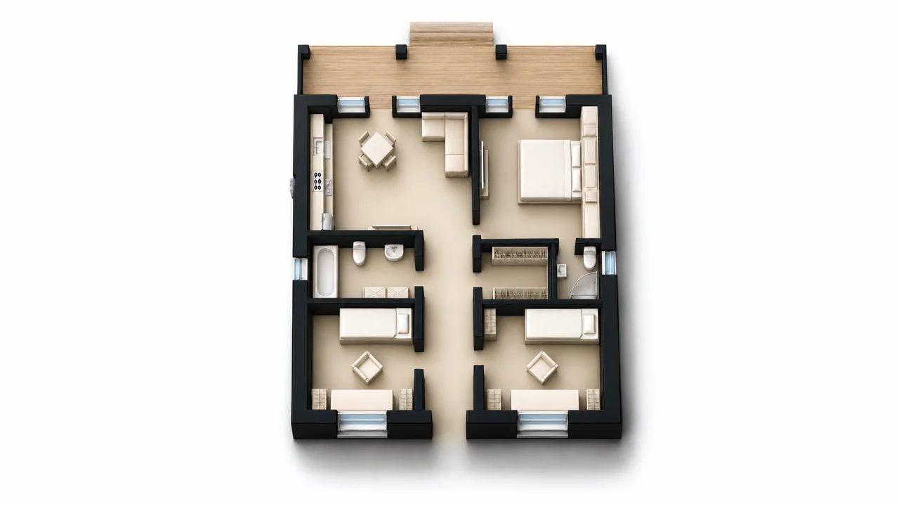 Дом «Проект 8», 96,6 м² — макет